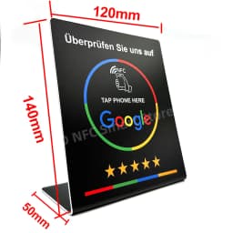 NFC 215 Programmable Google Review Acrylic Stickers Card NFC Station Table 13.56Mhz Waterproof NFC Stand Google Review Card