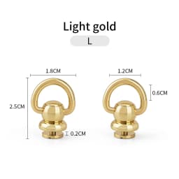 WUTA Round Head Swivel Rivet Leather Rivet with Pull Ring Leather Craft Screw Rivets Metal Handmade DIY Leather Crafts Accessory