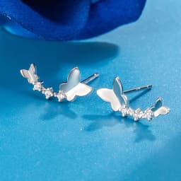 925 Sterling Silver Hollow Butterfly Stud Earrings For Women Luxury Designer Jewelry Wholesale Accessories Prevent Allergies