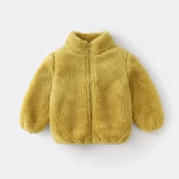 Baby Double Sided Fleece Jacket Spring Autumn Winter Warm Solid Color Versatile Top Inner Outer Wear For Toddler Boys Girls