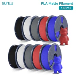 SUNLU 10Roll PLA Matte Filament 1.75mm 1kg Spool (2.2lbs) Smooth Matte Finish Neatly Wound Filament Fit Most FDM Printer