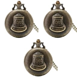 Vintage Bronze Quartz Pocket Watch Hell Bell Pattern Pendant Jewelry Chain Watch Men Women Clock Gift Collection