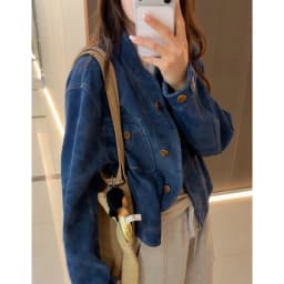 Women's Suede Jacket Short Casual Korean Style Early Autumn Thin Outerwear Chic Coat Tagkita Brand Long Sleeve Pocket