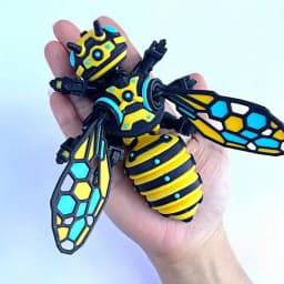 3D Printed Mechanical Bee Toy Joints Can Move Sizes 8/10cm Jointed Full Movable Birthday Gift Realistic Animals Decorative