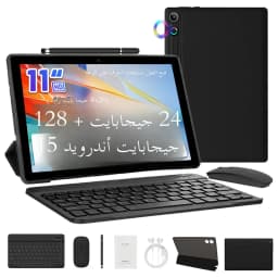 URAO 11 Inch Tablet Android 24GB RAM 128GB ROM 6800mAh IPS HD Touch Screen with Keyboard Protective Case Mouse Stylus 8 in 1 Kit
