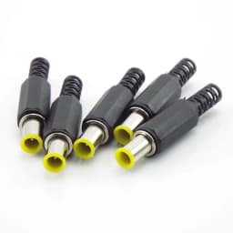 6.5mm x 4.4mm DC male Power Connector plug jack Adapter with 1.3mm Pin connector Yellow head 6.5 4.4 Male Welding Audio DIY a1
