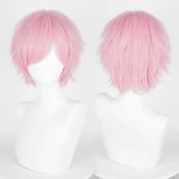 35cm Short Black Spiky Cosplay Wig Pre-Teased Crown Heat Resistant Synthetic Wig Layered Flipped-out Universal Anime Wig