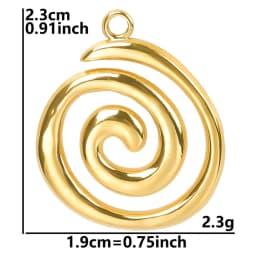 6Pcs/Lot Stainless Steel Round Vortex Sea Conch Shell Charms Spiral Swirl Pendant подвески For Jewelry Findings Accessories