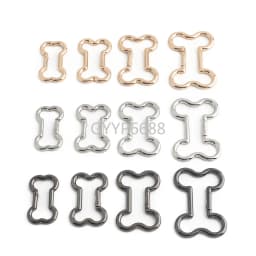 10/30/100PCS Bone Shape Open Metal Buckles Carabiner Clip Keyring Buckle For Key Chain Backpack Handbag Purse Strap Accessories