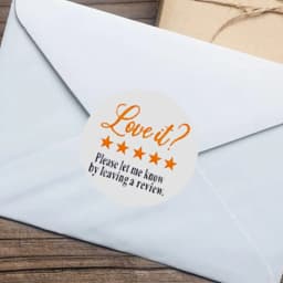 50-500pcs Please Leave a Review Sticker for Small Business Package White Thank You Sticker 5 Stars Feedback Stickers Stationary