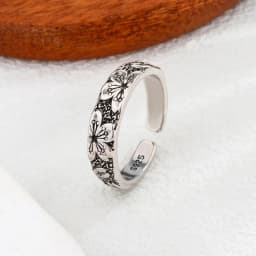 925 Sterling Silver Sanding Face Adjustable Rings For Women Ladies Elegant Luxury Quality Jewelry Accessories Jewellery