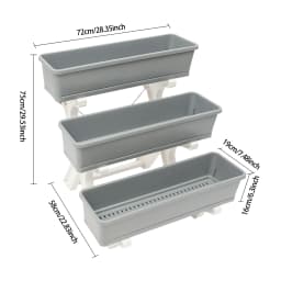 Vertical Raised Garden Bed Garden Flower Display Shelf 3-tier Elevated Planter with Planter Tray