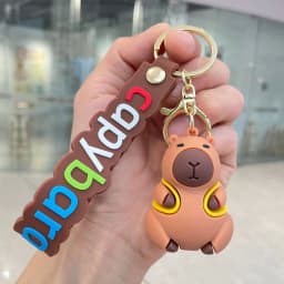 Capybara Keychain PVC Soft Key Accessories Cute Party Gifts for Christmas for Boys and Girls Key Buckles Metal