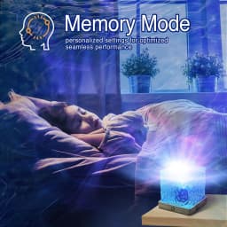 LETOUR Rotating Water Ripple Table Lamp USB Rechargeable Aurora Cube Night Light 16 Color Changeable Ocean Wave Galaxy Projector