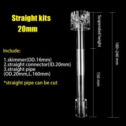 DIY Acrylic Aquarium Skimmer Lily Pipe Spin Surface Inflow Outflow Water Plant Tank Filter Cleaning Fish Tank Accessories
