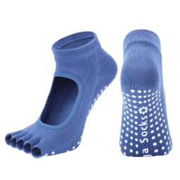 Women Backless Five Toe Yoga Socks Non-Slip Cotton Ladies Dance Ballet Socks Open Half Breathable Fitness Sport Sock for Pilates