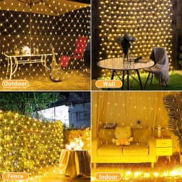 3x3m 6x4m 10x1m LED Net Mesh String Lights Outdoor Window Curtain Fairy Light Christmas Tree Bush Net Light for Garden Decor