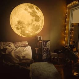 LED Rechargeable USB Night Light Moon Projection Atmosphere Lamp Wall Decoration Lamp for Bedroom Ideal Gift for Birthdays