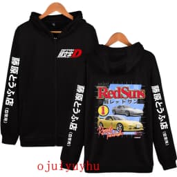 AE86 Zip Up Hoodies Initial D Korean Style Zippper Jackets Sweatshirts Anime Gothic Y2k Pullovers Mange Vintage Streetwear