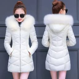 Korean Fashion Slim Thin Long Down Cotton Jacket Winter Warm Thick Parkas Cotton Women Snow Outerwear Big Fur Collar Female Coat