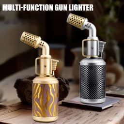 JOBON Creative Shape Cigar Lighter Blow Torch Windproof Locking Blue Flame Rotor Design UV Transfer Printing Craft Gifts