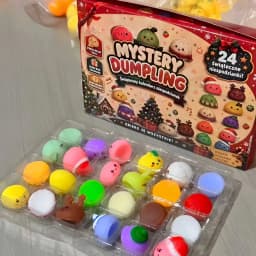 2026 New Christmas Dumpling Squishies Advent Calendar 24 Days Countdown，Happy Stress Relief Blind Box Surprises Christmas Gifts.
