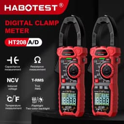 HABOTEST HT208D Digital Clamp Meter AC/DC True RMS Multimeter Automatic Range Tester Current Clamp Meter for Electrical Testing