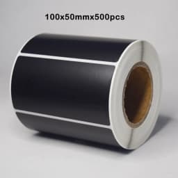 1Roll Coated Paper Sticker Adhesive Paper Black Tag Waterproof Package Label Blank Price Print Supplies Stationery Sticker