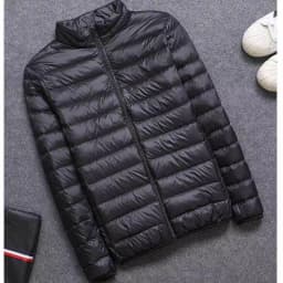 Lightweight Men's Casual Hooded down Jacket Short Pure Color Warm Cotton Coat Slim Fit Style Regular Thickness Spring Season