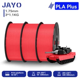 JAYO 3*1.1KG PLA + Filament 1.75MM PLA Plus 3D Printer Filament 1.1KG/roll For FDM Neatly Wound Coloful 3D Printing Material for 3D Printer & Pen