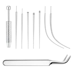 Grasper And Curved Piercing Guide Needle Set For Easy Accurate Body Piercing On Sensitive Skin
