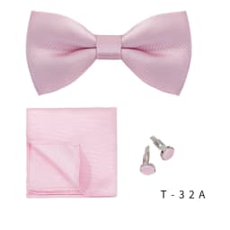 Solid Bowtie Pocket Square Cufflinks Set Business Men Neck 3pcs Bow Ties Handky Cufflinks Set Pocket Handkerchiet Accessories