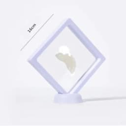 1 Set Suspended Floating Display Case Black White Plastic 3D Earring Coins Gems Ring Jewelry Exhibition Stand Holder Box
