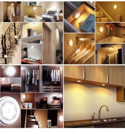 PIR Motion Sensor LED Night Light Battery Powered Night Lamp For Kitchen Cabinet Wardrobe Lamp Staircase Wireless Closet Lights
