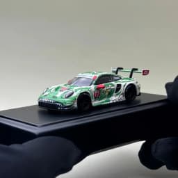 New TOP LUX TL 1:64 Scale Porsche 911 GT3 R #77 Sketchy Green Dinosaur Alloy Car Model Miniature Diecast Collection Hobby Toys