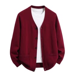 Men's V-Neck Knit Cardigan Sweater Casual Button Down Long Sleeve Warm Coat Jacket Loose Fit Winter Sweatshirts with Pockets