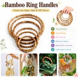 10/14/20PCS 8-25cm Natural Bamboo Bag Handles Handbag Round Ring Handle For Tote Purse Frames DIY Handmade Gift Box Accessories