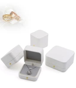 PU Leather White Jewelry Storage Box Earrings Ring Pendant Necklace Bracelet Organizer Display High-end Jewelry Box Joyero