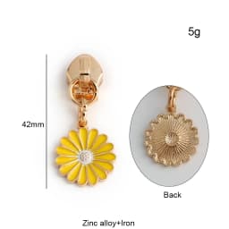 10/30/100PCS Cute Enamel Bee Sunflower Cherry 5# Zipper Puller Slider Heads For Tape Purse Bags Hangbag Charm Gift Accessories