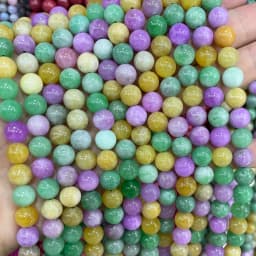 6 8 10MM Natural Stone Jade Chalcedony Round Multicolors Loose Beads For Jewelry Making Diy Charm Bracelets Necklace Accessories