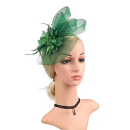 2025 New Fascinator Feathers Mesh Ribbons Brides Hair Accessories Headband or a Clip Cocktail Tea Party Headwewar Wedding