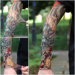 Ultra thin seamle Tattoo Flower Arm For Men Women Cool Travel Cycling Elastic Scratch Resistant Sunscreen Arm Sleeves Accessorie