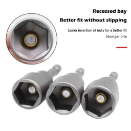 1/4 Hex Shank Magnetic Socket Wrench Bits 6-19mm Hex Nut Driver Sleeve for Electric Drill Screwdriver Impact Driver Repair Tools