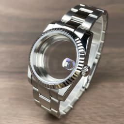36mm/39mm Fluted Bezel NH35 Case For SK DJ Replacemet Part Sapphire Glass Stainless Steel Fit Nh35 Nh36 Movement Watch Case NH35
