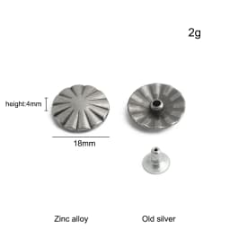 20/50/100PCS Old silver Flower/Round Conchos Screw Back Rivets For Bags Belt DIY Doll Clothes Sewing Riveting Button Accessories