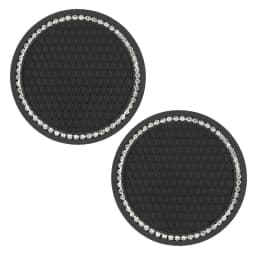 2Pcs Car Bling Rhinestone Cup Holder Drink Pad Interior Decoration Anti-slip Mat Round Durable Coaster Heat Resi Car Accessories