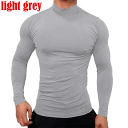 Men's High Collar Sweater Pullover Casual Solid Color Sweaters Long Sleeve Warm Knitted Turtleneck Outerwear