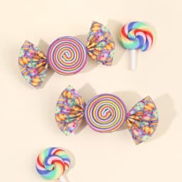 2Pcs Candy Bow Hair Clips Sweet Strawberry Heart Print Hairpins Rainbow Barrette For Girls Kids Children Headwear Accessories