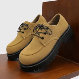 Men's Thick-Soled Derby Work Boots, Retro Lace-Up Oxfords, Thick-Soled, Breathable Low-Cut Shoes for Daily Commuting and Casual