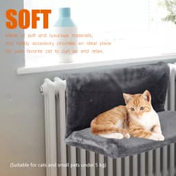 Cat Hanging Bed Pet Animal Radiator Bed Warm Fleece Basket Cradle Hammock Metal Iron Frame Removable Cat Hammock
